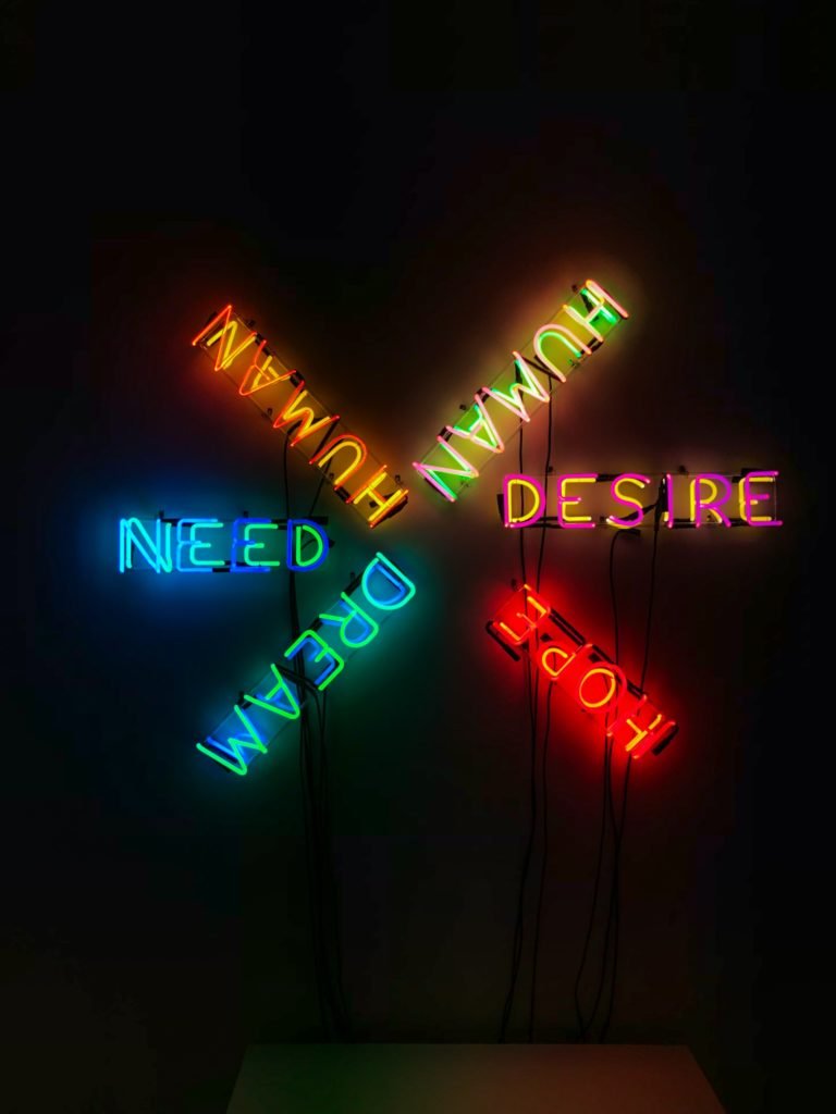 human desires in neon lights