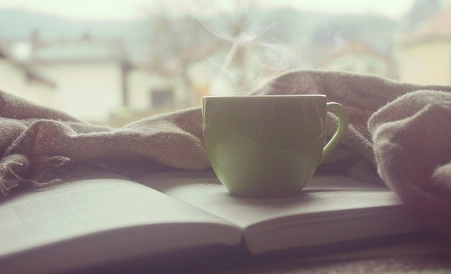 morning coffee and book