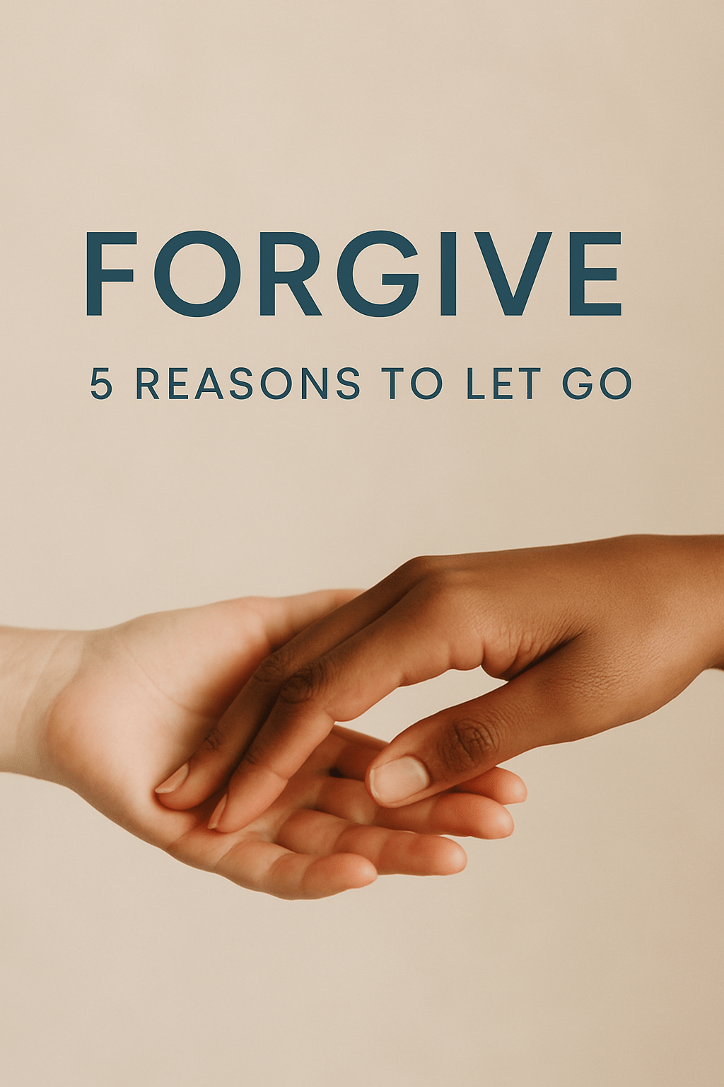 Two hands gently touching in a warm, softly lit setting, symbolizing forgiveness, connection, and emotional healing through human compassion.