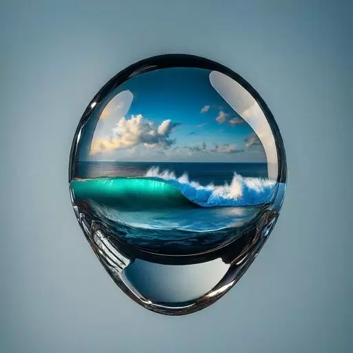 An ocean contained within a drop, symbolizing imagination and the creative power within