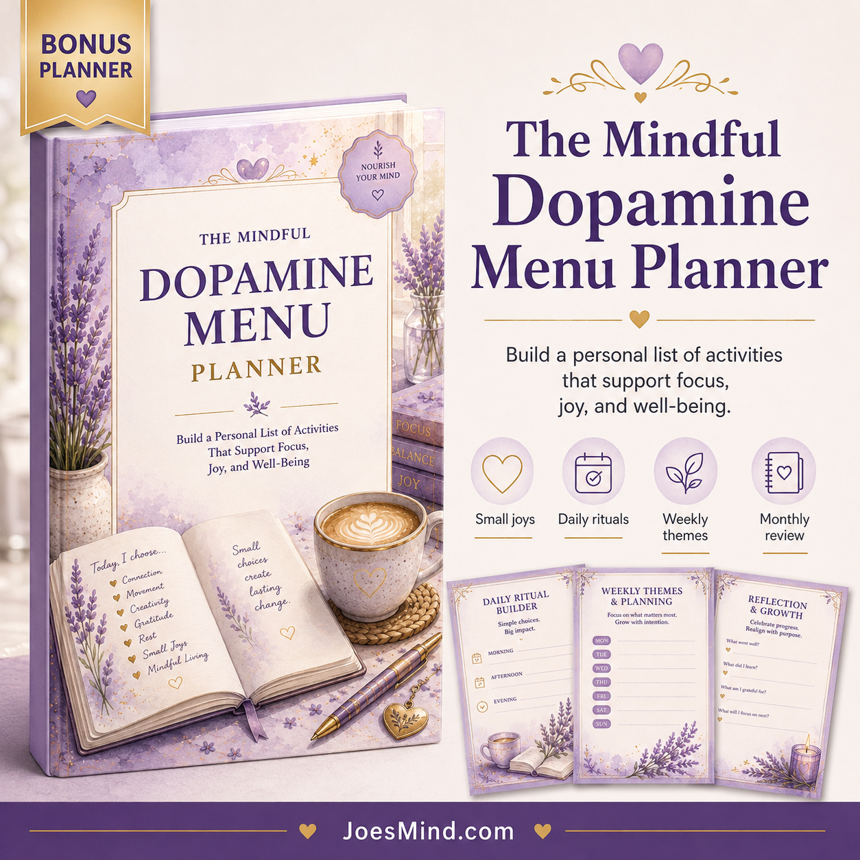 Dopamine menu planner ebook cover